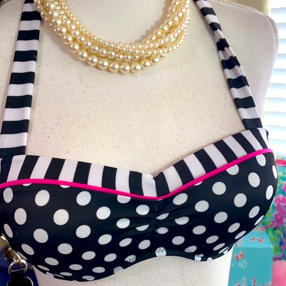 Kiwitata Tata’ super push up padded bikini polka dot top - Picture 1 of 12